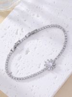 Style Simple Fleur Le Cuivre Placage Incruster Zircon Plaqué Or Bracelets main image 4