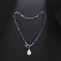 Elegant Water Droplets Stainless Steel Freshwater Pearl Toggle Pendant Necklace main image 4
