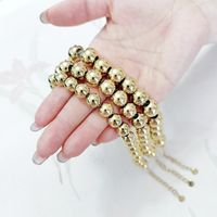 Retro Ball Solid Color Stainless Steel Bracelets In Bulk main image 5