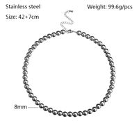 Modern Style Round Stainless Steel Necklace sku image 6