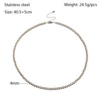 Modern Style Round Stainless Steel Necklace sku image 7