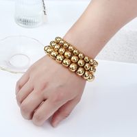 Retro Ball Solid Color Stainless Steel Bracelets In Bulk main image 1