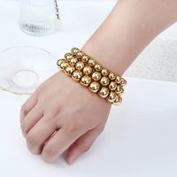 Retro Ball Solid Color Stainless Steel Bracelets In Bulk main image 6