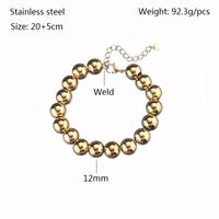 Retro Ball Solid Color Stainless Steel Bracelets In Bulk main image 3