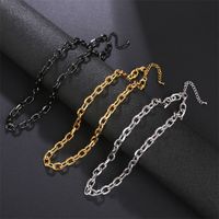 Retro Lady Solid Color Stainless Steel Plating Gold Plated Necklace main image 3