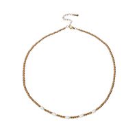 Elegant Round Stainless Steel Freshwater Pearl Plating Gold Plated Necklace main image 2