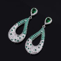 1 Pair Simple Style Water Droplets Inlay Copper Zircon Drop Earrings main image 3