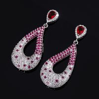 1 Pair Simple Style Water Droplets Inlay Copper Zircon Drop Earrings main image 2