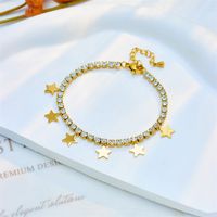 Elegant Lady Star Titanium Steel Inlay Rhinestones Bracelets Necklace main image 4