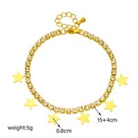 Elegant Lady Star Titanium Steel Inlay Rhinestones Bracelets Necklace main image 3