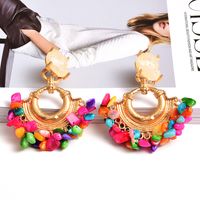 1 Pair Simple Style Color Block Patchwork Alloy Drop Earrings main image 1