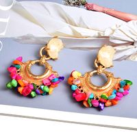 1 Pair Simple Style Color Block Patchwork Alloy Drop Earrings main image 3