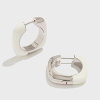 1 Pair Simple Style Artistic Round Enamel Copper Earrings main image 1