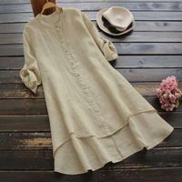 Women's Long Sleeve Blouses Front Button Casual Solid Color main image 3