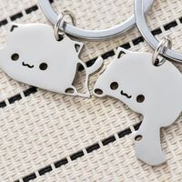 Cute Cat Stainless Steel Unisex Bag Pendant Keychain main image 4