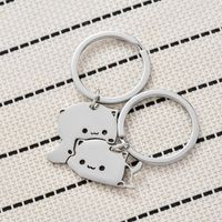 Cute Cat Stainless Steel Unisex Bag Pendant Keychain main image 1