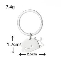 Cute Cat Stainless Steel Unisex Bag Pendant Keychain main image 2