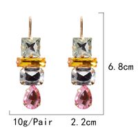 1 Pair Simple Style Water Droplets Inlay Alloy Rhinestones Drop Earrings main image 2