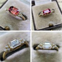 Classic Style Square Artificial Gemstones Alloy Wholesale Rings main image 1