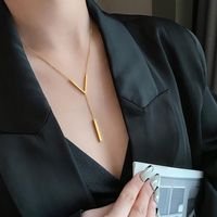 Simple Style Commute Letter Titanium Steel Plating 18k Gold Plated Necklace main image 4