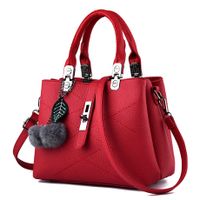 Women's Medium Pu Leather Solid Color Vacation Streetwear Square Zipper Shoulder Bag Handbag Crossbody Bag sku image 2