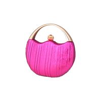 Red Black Rose Red Pu Leather Solid Color Round Evening Bags main image 4