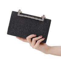 Red Blue Black Pu Leather Solid Color Square Evening Bags main image 2