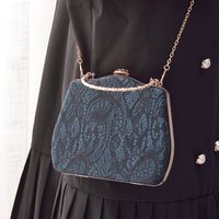White Blue Black Polyester Color Block Square Evening Bags main image 3