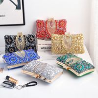 Red Green Royal Blue Pu Leather Water Droplets Square Evening Bags main image 1