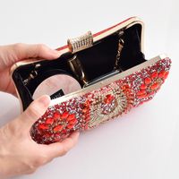 Red Green Royal Blue Pu Leather Water Droplets Square Evening Bags main image 5