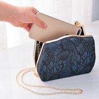 White Blue Black Polyester Color Block Square Evening Bags main image 6