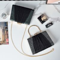 Purple Green Pu Leather Color Block Square Evening Bags main image 6
