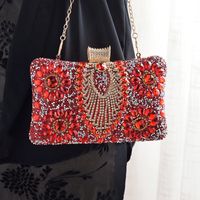 Red Green Royal Blue Pu Leather Water Droplets Square Evening Bags main image 4