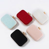 White Red Black Pu Leather Solid Color Square Evening Bags main image 5
