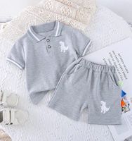 Casual Deportes Letra Dinosaurio Algodón Conjuntos De Ropa Para Niños main image 3