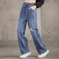 Casual Solid Color Ripped Cotton Pants & Leggings sku image 6