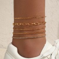 Wholesale Jewelry Simple Thick Snake Chain Anklet Five-piece Set Nihaojewelry sku image 5