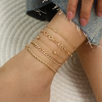 Wholesale Jewelry Simple Thick Snake Chain Anklet Five-piece Set Nihaojewelry sku image 4