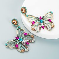 Earring European And American New Personalized Design Hollow Colorized Butterfly Earrings Fashion Temperament Banquet Stud Earring Accessories sku image 2