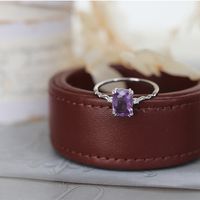 Simple Style Square Sterling Silver Inlay Crystal Rings sku image 4