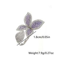 Simple Style Dragonfly Butterfly Sterling Silver Inlay Zircon Rings sku image 6