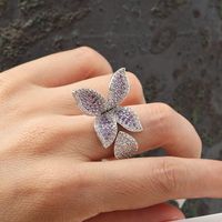 Simple Style Dragonfly Butterfly Sterling Silver Inlay Zircon Rings main image 4