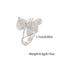 Simple Style Dragonfly Butterfly Sterling Silver Inlay Zircon Rings sku image 4