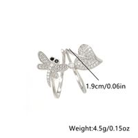 Simple Style Dragonfly Butterfly Sterling Silver Inlay Zircon Rings sku image 5