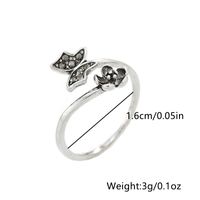 Simple Style Dragonfly Butterfly Sterling Silver Inlay Zircon Rings sku image 1