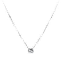 Simple Style Round Sterling Silver Inlay Zircon Pendant Necklace sku image 1
