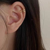 1 Pair Ig Style Solid Color Stainless Steel Ear Cuffs main image 3