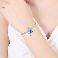 Simple Style Butterfly Sterling Silver Inlay Crystal Bracelets main image 3