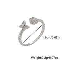 Simple Style Dragonfly Butterfly Sterling Silver Inlay Zircon Rings sku image 3