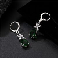 1 Pair Simple Style Water Droplets Plating Inlay Copper Zircon Rhodium Plated Drop Earrings main image 5
